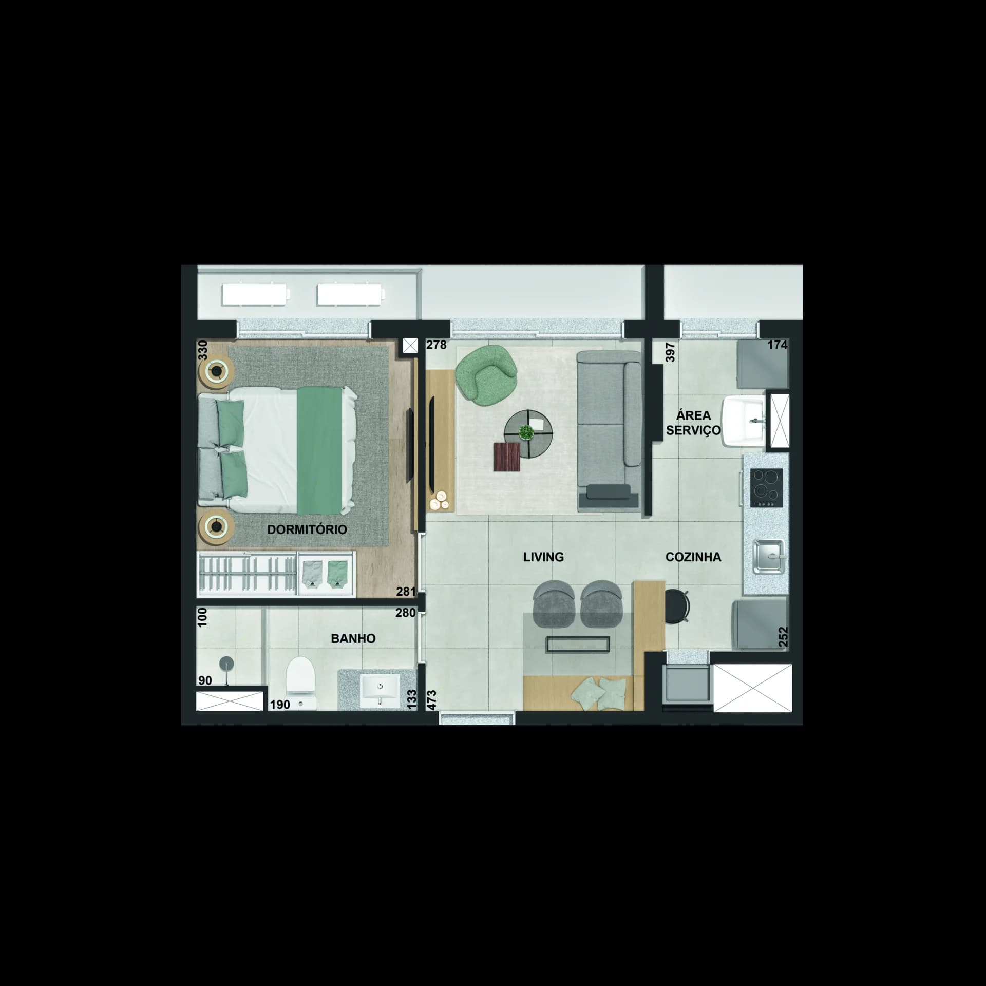 Studio+ — 42 m² (Final 04)