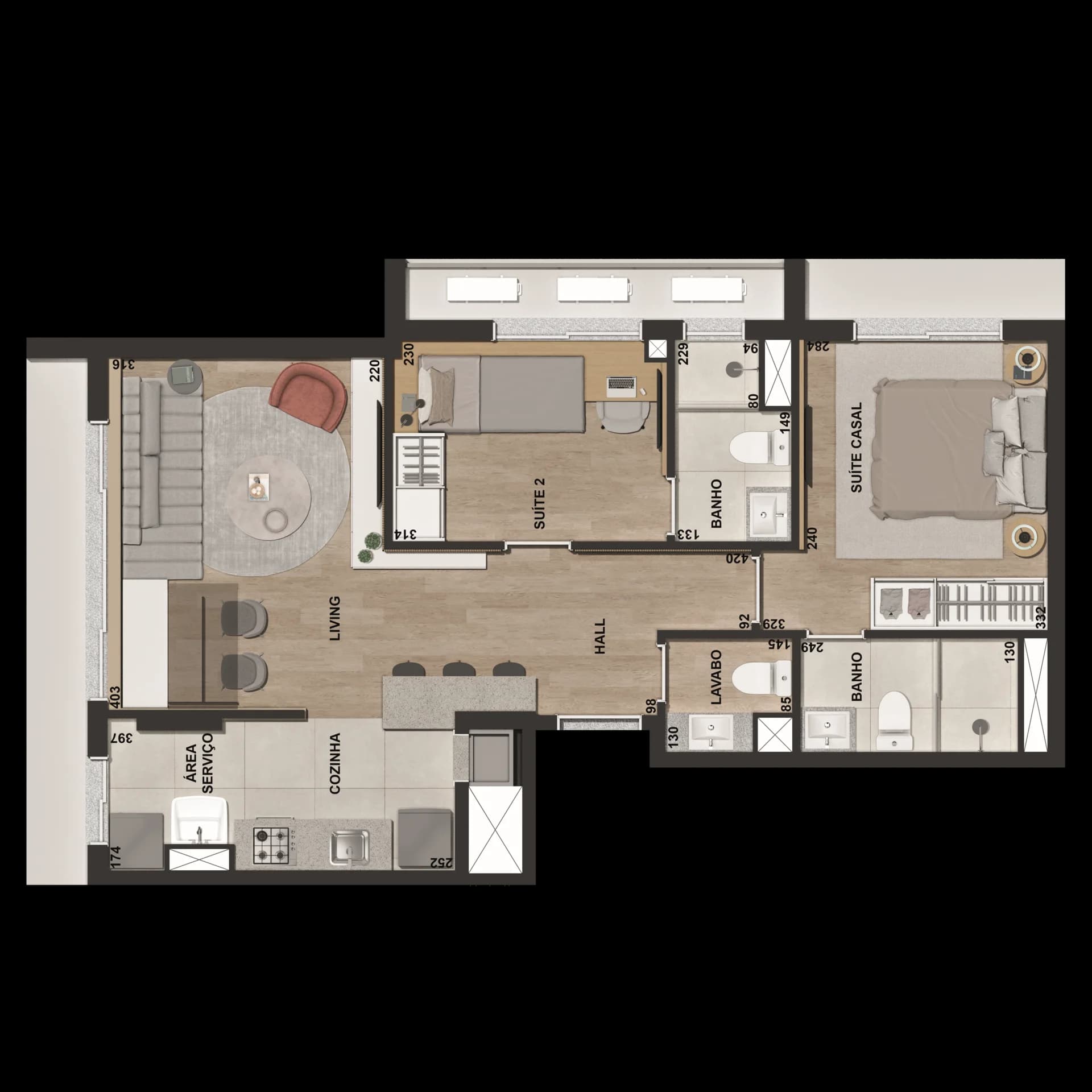 1 Suíte — 56 m² (Final 02)
