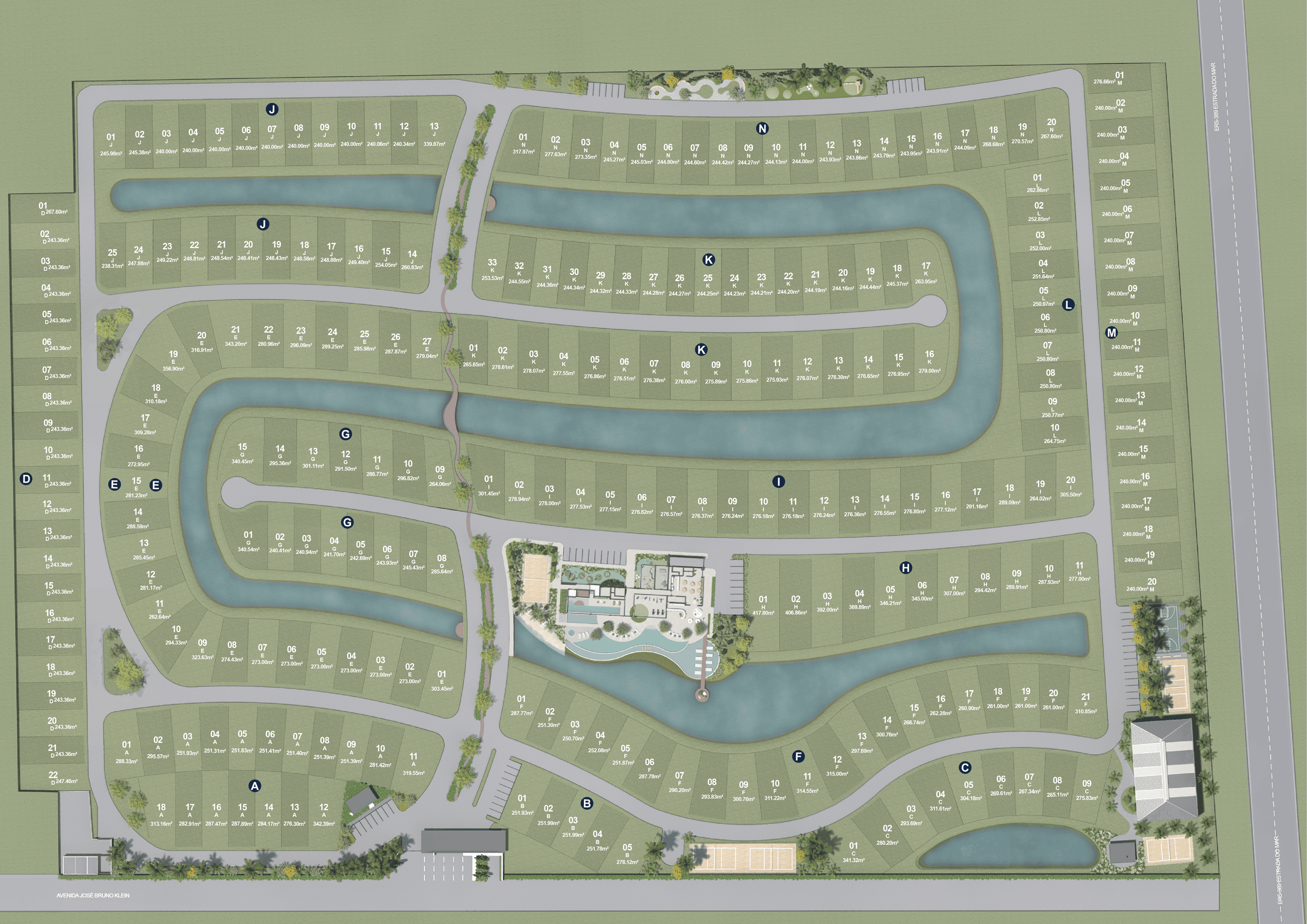 Mapa de implantação do resort